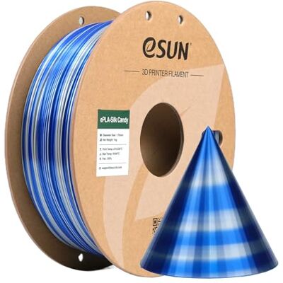 eSUN PLA-filament van zijde, 1,75 mm, zijdeachtig, meerkleurig, 3D-printer, PLA-filament, 1 kg, spoel voor 3D-printers, zilverblauw eSUN PLA-filament van zijde, 1,75 mm, zijdeachtig, meerkleurig, 3D-printer, PLA-filament, 1 kg, spoel voor 3D-printers, zilverblauw