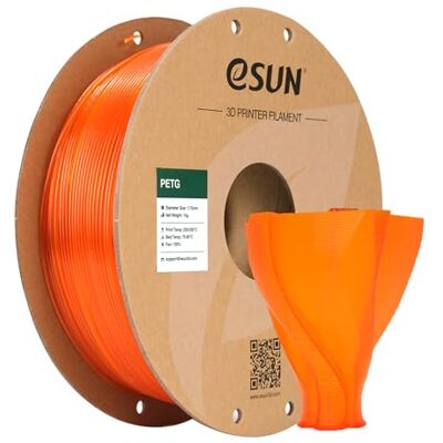 eSUN PETG-filament 1,75 mm, PETG-filament 3D-printer, maatnauwkeurigheid +/- 0,05 mm, spoel van 1 kg (2.2 LBS) 3D-printfilament voor 3D-printer, oranje eSUN PETG-filament 1,75 mm, PETG-filament 3D-printer, maatnauwkeurigheid +/- 0,05 mm, spoel van 1 kg (2.2 LBS) 3D-printfilament voor 3D-printer, oranje