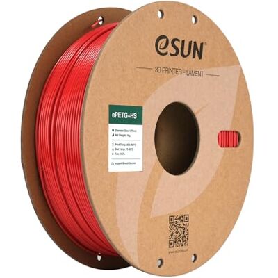 eSUN PETG filament 1,75 mm, ePETG + HS filament voor 3D-printers, hoge snelheid, maatnauwkeurigheid +/- 0,05 mm, spoel van 1 kg (2,2 lbs) voor snel 3D-printen, donkerrood eSUN PETG filament 1,75 mm, ePETG + HS filament voor 3D-printers, hoge snelheid, maatnauwkeurigheid +/- 0,05 mm, spoel van 1 kg (2,2 lbs) voor snel 3D-printen, donkerrood