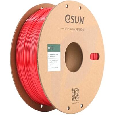 eSUN PETG-filament voor 3D-printer, 1,75 mm, precisie van afmetingen +/-0,05 mm, spoel van 1 kg, niet-transparant rood eSUN PETG-filament voor 3D-printer, 1,75 mm, precisie van afmetingen +/-0,05 mm, spoel van 1 kg, niet-transparant rood