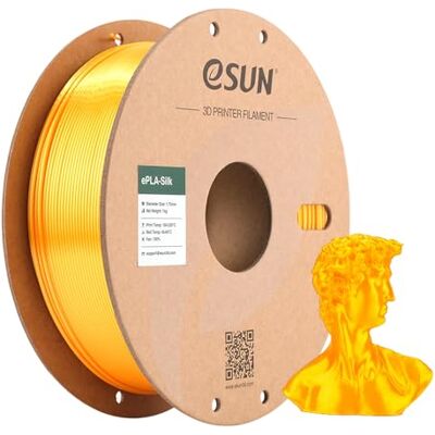 eSUN PLA zijde filament 1,75 mm, zijdeachtig, glanzend, 3D-printer, PLA-filament, maatnauwkeurigheid +/- 0,05 mm, spoel van 1 kg (2,2 lBS) 3D-printerfilament voor 3D-printers, donkergeel eSUN PLA zijde filament 1,75 mm, zijdeachtig, glanzend, 3D-printer, PLA-filament, maatnauwkeurigheid +/- 0,05 mm, spoel van 1 kg (2,2 lBS) 3D-printerfilament voor 3D-printers, donkergeel