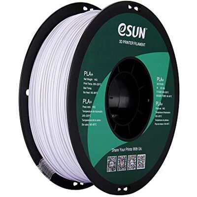 eSUN 1,75 mm PLA Pro (PLA+) filament voor 3D-printers, 1 kg spoel, witte kleuren eSUN 1,75 mm PLA Pro (PLA+) filament voor 3D-printers, 1 kg spoel, witte kleuren