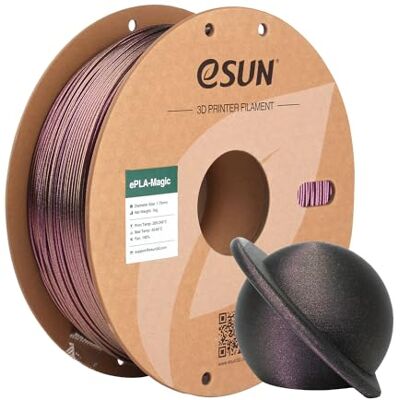 eSUN EPLA-Magic PLA-filament, tweekleurig, 1,75 mm, PLA-Magic PLA-filament met pailletten, maatnauwkeurigheid +/- 0,05 mm, spoel van 1 kg (2,2 lbs) voor 3D-printers, fonkelend donkerpaars eSUN EPLA-Magic PLA-filament, tweekleurig, 1,75 mm, PLA-Magic PLA-filament met pailletten, maatnauwkeurigheid +/- 0,05 mm, spoel van 1 kg (2,2 lbs) voor 3D-printers, fonkelend donkerpaars