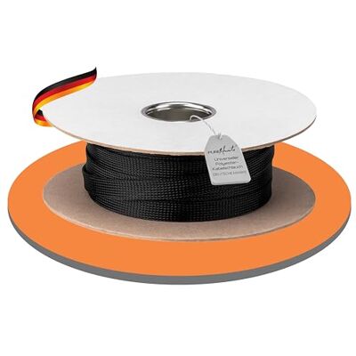 PureMounts PM-SOCKS-20B-50 universele polyester kabelslang met klittenbandsluiting Ø 20 mm rol 50 m zwart PureMounts PM-SOCKS-20B-50 universele polyester kabelslang met klittenbandsluiting Ø 20 mm rol 50 m zwart