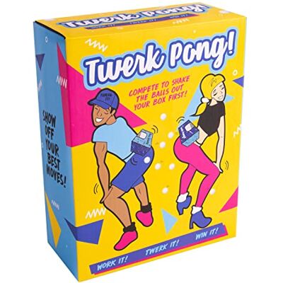 Fizz Creations Twerk Pong Origineel familiefeestspel met 10 pingpongballen, lint en kartonnen dozen van Twerk voor het schudden van pingpongballen Fizz Creations Twerk Pong Origineel familiefeestspel met 10 pingpongballen, lint en kartonnen dozen van Twerk voor het schudden van pingpongballen