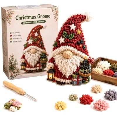 Generic Kit d'art Poke Art en tissu 3D Gnome, livre d'histoires sans couture, Figurine de Gnome à chapeau haut et barbe moelleuse 3D, pour noël, Halloween, Collection saisonnière et cadeau Generic Kit d'art Poke Art en tissu 3D Gnome, livre d'histoires sans couture, Figurine de Gnome à chapeau haut et barbe moelleuse 3D, pour noël, Halloween, Collection saisonnière et cadeau