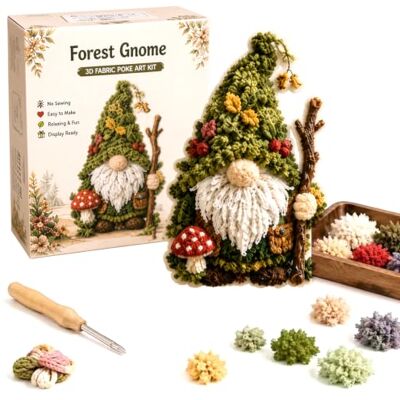 Generic Kit d'art Poke Art en tissu 3D Gnome, livre d'histoires sans couture, Figurine de Gnome à chapeau haut et barbe moelleuse 3D, pour noël, Halloween, Collection saisonnière et cadeau Generic Kit d'art Poke Art en tissu 3D Gnome, livre d'histoires sans couture, Figurine de Gnome à chapeau haut et barbe moelleuse 3D, pour noël, Halloween, Collection saisonnière et cadeau