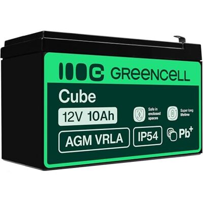 Green Cell AGM VRLA accu 12 V 10 Ah loodzuur vervanging voor UPS systemen, voertuigen voor kinderen, noodstroomvoorziening en toepassingen met frequente cyclus Green Cell AGM VRLA accu 12 V 10 Ah loodzuur vervanging voor UPS systemen, voertuigen voor kinderen, noodstroomvoorziening en toepassingen met frequente cyclus