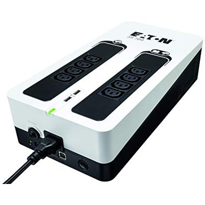Eaton 3S 700 IEC Off-line UPS ononderbroken stroomvoorziening vermogen 700VA (8 IEC-stopcontacten, stil, 2 USB-oplaadpoorten type A) USB-interface zwart en wit Eaton 3S 700 IEC Off-line UPS ononderbroken stroomvoorziening vermogen 700VA (8 IEC-stopcontacten, stil, 2 USB-oplaadpoorten type A) USB-interface zwart en wit