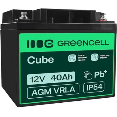 Green Cell AGM VRLA loodaccu 12 V 40 Ah reservebatterij loodaccu reservebatterij gelaccu Unbemann Caravan fotovoltaïsche rolstoel opslag Green Cell AGM VRLA loodaccu 12 V 40 Ah reservebatterij loodaccu reservebatterij gelaccu Unbemann Caravan fotovoltaïsche rolstoel opslag