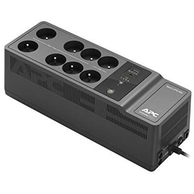 APC Back-UPS Essential BE850G2-FR – overspanningsbeveiliging met 850 VA back-upbatterij (8 stopcontacten, overspanningsbeveiliging, 2 snellaadpoorten type A en type C) APC Back-UPS Essential BE850G2-FR – overspanningsbeveiliging met 850 VA back-upbatterij (8 stopcontacten, overspanningsbeveiliging, 2 snellaadpoorten type A en type C)