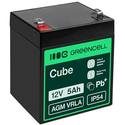 Green Cell AGM VRLA loodbatterij, 12 V, 5 Ah, reservebatterij, gelbatterij, cyclusbestendig, elektrisch speelgoed, alarm, noodvoeding, kindervoertuigen, quads voor kinderen Green Cell AGM VRLA loodbatterij, 12 V, 5 Ah, reservebatterij, gelbatterij, cyclusbestendig, elektrisch speelgoed, alarm, noodvoeding, kindervoertuigen, quads voor kinderen