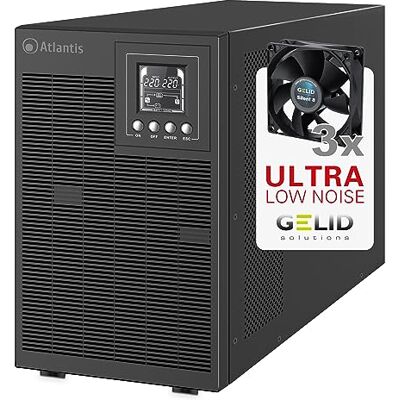 Atlantis A03-OP3002XLN UPS OnLine 75% stiller continuïteitsgroep, dubbele conversie, zuivere sinusgolf, 3000 VA, 2100 W, ventilatoren met laag noise gelid 31,3 dbA, USB, 4 IEC, plaats, Atlantis A03-OP3002XLN UPS OnLine 75% stiller continuïteitsgroep, dubbele conversie, zuivere sinusgolf, 3000 VA, 2100 W, ventilatoren met laag noise gelid 31,3 dbA, USB, 4 IEC, plaats,