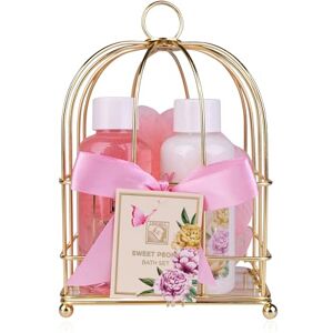 accentra Sweet Peony cadeauset voor dames in prachtige metalen mand, 3-delige verzorgingsset met douchegel, bodylotion en badspons, wellness-geschenkdoos voor de accentra Sweet Peony cadeauset voor dames in prachtige metalen mand, 3-delige verzorgingsset met douchegel, bodylotion en badspons, wellness-geschenkdoos voor de