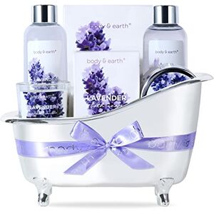 BODY & EARTH Lavendel Wellness 7-delige set voor dames, schoonheidsset, badset, verjaardagscadeau voor moeder, vriendin, moederdagcadeau BODY & EARTH Lavendel Wellness 7-delige set voor dames, schoonheidsset, badset, verjaardagscadeau voor moeder, vriendin, moederdagcadeau
