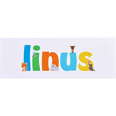 Little Helper LINUS3084-15DE kunstdruk op canvas, motief "jongensnaam", groot, 30 x 84 x 4 cm Little Helper LINUS3084-15DE kunstdruk op canvas, motief "jongensnaam", groot, 30 x 84 x 4 cm