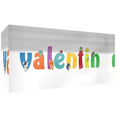 Little Helper Decoratief souvenir van acryl, transparant, gepolijst als diamant, illustratieve stijl, kleurrijk, met de naam van jongen, jongens, Valentijnsdag, 5 x 21 x 2 cm, groot Little Helper Decoratief souvenir van acryl, transparant, gepolijst als diamant, illustratieve stijl, kleurrijk, met de naam van jongen, jongens, Valentijnsdag, 5 x 21 x 2 cm, groot