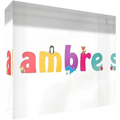 Little Helper Decoratief herinneringsstuk van acryl, transparant, gepolijst als diamant, illustratief, kleurrijk, met de naam van meisjes, barnsteen, 10,5 x 15 x 2 cm, groot Little Helper Decoratief herinneringsstuk van acryl, transparant, gepolijst als diamant, illustratief, kleurrijk, met de naam van meisjes, barnsteen, 10,5 x 15 x 2 cm, groot