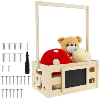 Guniata Houten doos voor babyshower, mand met houten handvat voor baby's, wasmand voor kinderen met afwisbaar bord, zonder kleerhangers (stijl 4) Guniata Houten doos voor babyshower, mand met houten handvat voor baby's, wasmand voor kinderen met afwisbaar bord, zonder kleerhangers (stijl 4)