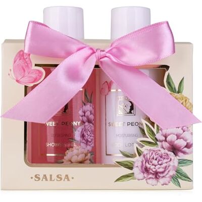 accentra Sweet Peony douchecadeauset voor dames in mooie geschenkdoos 2-delige verzorgingsset met douchegel en bodylotion Wellness-cadeauset voor de accentra Sweet Peony douchecadeauset voor dames in mooie geschenkdoos 2-delige verzorgingsset met douchegel en bodylotion Wellness-cadeauset voor de
