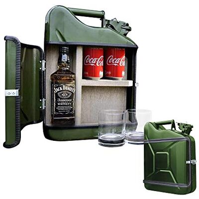 mikamax Jerrycan Gift Set 10L Canister -Whiskey Bar 10L Groen 39 x 29 x 13 cm met 2 whiskyglazen 39 x 29 x 13 cm Whisky Minibar Cadeaus voor mannen mikamax Jerrycan Gift Set 10L Canister -Whiskey Bar 10L Groen 39 x 29 x 13 cm met 2 whiskyglazen 39 x 29 x 13 cm Whisky Minibar Cadeaus voor mannen