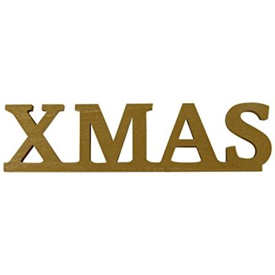 Michel Toys Houten letter "Xmas" goud 18,9 x 5 cm ideaal als wanddecoratie tafeldecoratie of geschenk Michel Toys Houten letter "Xmas" goud 18,9 x 5 cm ideaal als wanddecoratie tafeldecoratie of geschenk
