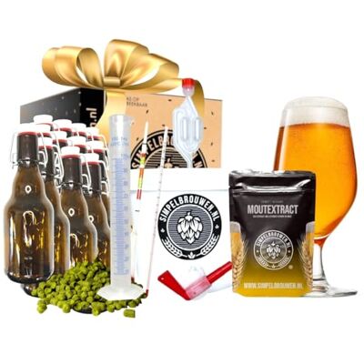 Simpelbrouwen ® Cadeauset, blond bier, brouw je eigen bier, bierstarterset, origineel cadeau, cadeau voor mannen, cadeau voor vrouwen Simpelbrouwen ® Cadeauset, blond bier, brouw je eigen bier, bierstarterset, origineel cadeau, cadeau voor mannen, cadeau voor vrouwen