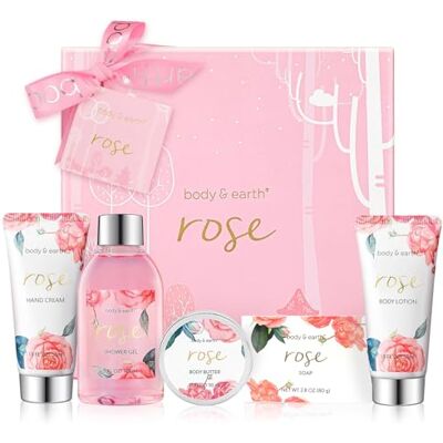 BODY & EARTH Cadeauset voor dames, 5 stuks, cadeauroos voor douchegel, lichaamsboter, lichaamscrème, verjaardagscadeau voor vriendin, moeder BODY & EARTH Cadeauset voor dames, 5 stuks, cadeauroos voor douchegel, lichaamsboter, lichaamscrème, verjaardagscadeau voor vriendin, moeder