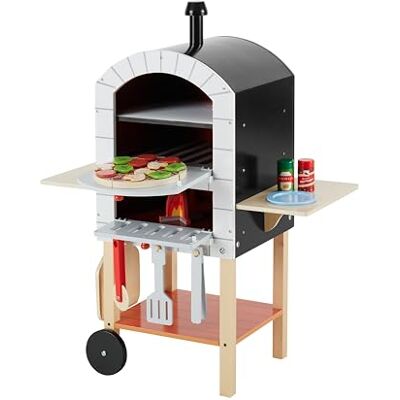 Teamson Kids My Little Helper Pizzaoven en 24-delige accessoireset, grijs/naturel Teamson Kids My Little Helper Pizzaoven en 24-delige accessoireset, grijs/naturel