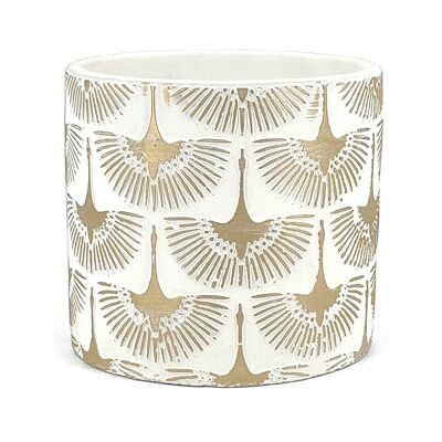 Vimin Box Elegante orchideeënpot van terracotta met gouden feniciërs, wit en goud, diameter 14 cm, hoogte 13 cm, decoratief voor vetplanten, bloemen en miniatuurbonsai, kamerpot Vimin Box Elegante orchideeënpot van terracotta met gouden feniciërs, wit en goud, diameter 14 cm, hoogte 13 cm, decoratief voor vetplanten, bloemen en miniatuurbonsai, kamerpot