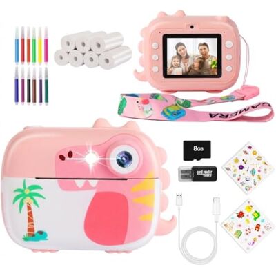 ARNSSIEN Instant camera voor kinderen, digitaal, 7 rollen papier en 2,4 Instant printen, videocamera 1080p, selfie, met kaart, kerst- en verjaardagscadeau voor meisjes en jongens van 3-12 jaar, M3 ARNSSIEN Instant camera voor kinderen, digitaal, 7 rollen papier en 2,4 Instant printen, videocamera 1080p, selfie, met kaart, kerst- en verjaardagscadeau voor meisjes en jongens van 3-12 jaar, M3