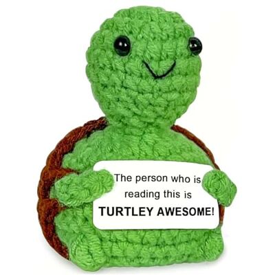 Omnikryp Positieve gebreide pop, bedankje, kleine schildpad met positieve energie, geluksbrenger, examencadeau, warm cadeau voor familie en vrienden Omnikryp Positieve gebreide pop, bedankje, kleine schildpad met positieve energie, geluksbrenger, examencadeau, warm cadeau voor familie en vrienden