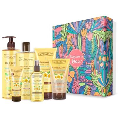 Evoluderm Cadeauset voor dames met lichaam en haar met Monoï de Tahiti – 6 producten – gratis peelinghandschoen – natuurlijke oorsprong – cadeau voor Kerstmis, verjaardag, Moederdag (Magic Forest) Evoluderm Cadeauset voor dames met lichaam en haar met Monoï de Tahiti – 6 producten – gratis peelinghandschoen – natuurlijke oorsprong – cadeau voor Kerstmis, verjaardag, Moederdag (Magic Forest)