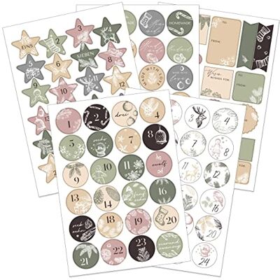 Papierdrachen Adventskalender cadeauset genummerde stickers stijl met extra stickers voor geschenken voor het knutselen van kerstkalenders en geschenken Papierdrachen Adventskalender cadeauset genummerde stickers stijl met extra stickers voor geschenken voor het knutselen van kerstkalenders en geschenken