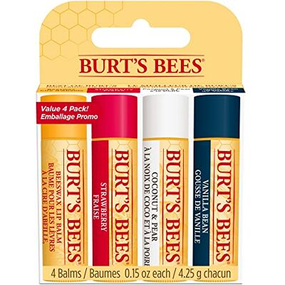Burt's Bees Beste 100% natuurlijke hydraterende balsems, multipack 4 stuks Burt's Bees Beste 100% natuurlijke hydraterende balsems, multipack 4 stuks