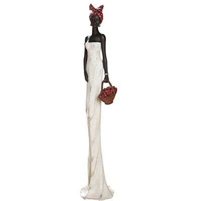GILDE Afrikaanse figuur Tortuga bruin, crèmewit met fruitmand H 82 cm GILDE Afrikaanse figuur Tortuga bruin, crèmewit met fruitmand H 82 cm