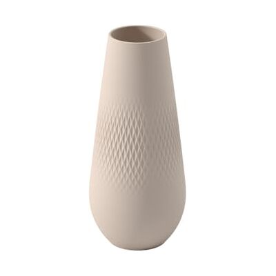 Villeroy & Boch Villeroy en Boch Manufacture-Collier, zand, vierkante, hoge vaas, 26 cm, premium porselein, beige Villeroy & Boch Villeroy en Boch Manufacture-Collier, zand, vierkante, hoge vaas, 26 cm, premium porselein, beige