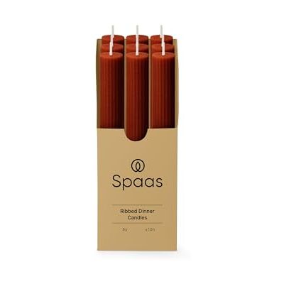 Spaas 9 x geribbelde tafelkaars 10 uur bordeaux Spaas 9 x geribbelde tafelkaars 10 uur bordeaux