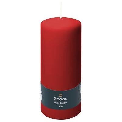 Spaas Cilinderkaars 80/200 mm, ± 100 uur, geurloos rood Spaas Cilinderkaars 80/200 mm, ± 100 uur, geurloos rood
