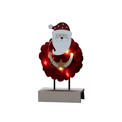 Konstsmide Santa 3267-550 led-hout, rood, 6 uur timer, 6 warmwitte diodes, werkt op batterijen, rood Konstsmide Santa 3267-550 led-hout, rood, 6 uur timer, 6 warmwitte diodes, werkt op batterijen, rood