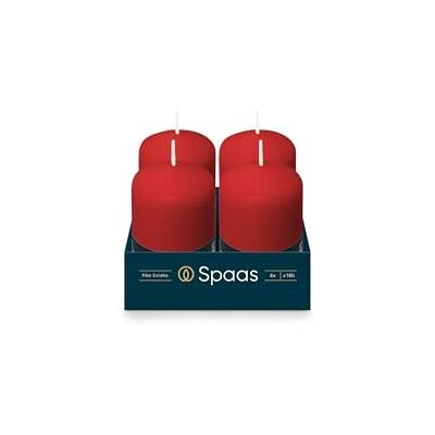 Spaas Cilinderkaars 50/80 mm, ± 18 uur, geurloos rood Spaas Cilinderkaars 50/80 mm, ± 18 uur, geurloos rood
