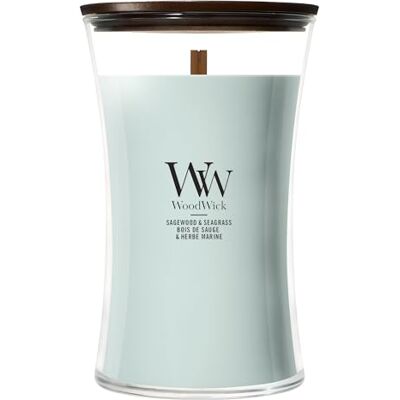 WoodWick Sagewood & Seegras Grote geurkaars, 609,5 g WoodWick Sagewood & Seegras Grote geurkaars, 609,5 g