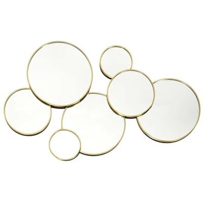 HOME DECO FACTORY , HD4391 Ronde MDF-houten spiegel, modern asymmetrisch Geconstrueerd hout, decoratieve ronde spiegel, modern en asymmetrisch design, 57 x 35 cm, woonkamer of entree, goud HOME DECO FACTORY , HD4391 Ronde MDF-houten spiegel, modern asymmetrisch Geconstrueerd hout, decoratieve ronde spiegel, modern en asymmetrisch design, 57 x 35 cm, woonkamer of entree, goud