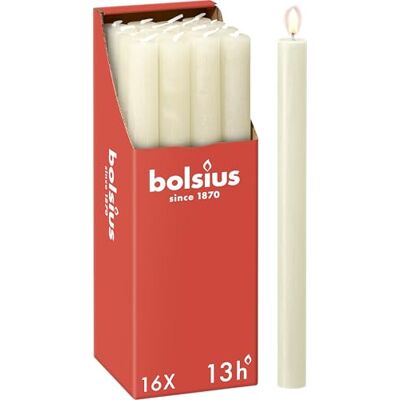 BOLSIUS Rustiek huis Conisch Dinerkaarsen Zachte parel 27 cm Doos van 16 Druppelvrij Ongeparfumeerde kaarsen Ivoor BOLSIUS Rustiek huis Conisch Dinerkaarsen Zachte parel 27 cm Doos van 16 Druppelvrij Ongeparfumeerde kaarsen Ivoor