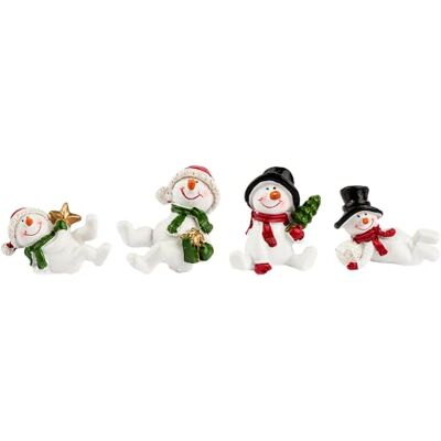 Ideen mit Herz Set van 4 decoratieve figuren sneeuwpop 3-4,5 cm hoog Ideen mit Herz Set van 4 decoratieve figuren sneeuwpop 3-4,5 cm hoog