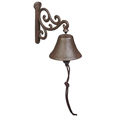 Relaxdays Gietijzeren bel antiek design vintage bel tuin touw outdoor wandaccessoire bruin Relaxdays Gietijzeren bel antiek design vintage bel tuin touw outdoor wandaccessoire bruin