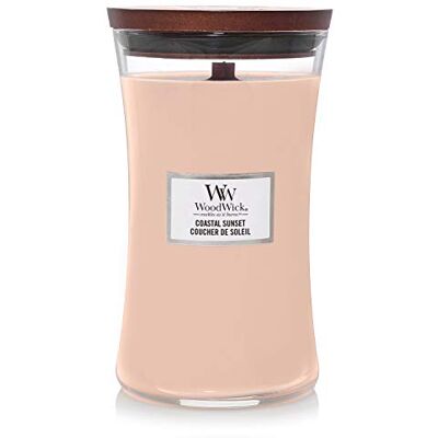 WoodWick Large Hourglass-geurkaars met knapperende lont Coastal Sunset Tot wel 130 uur brandtijd WoodWick Large Hourglass-geurkaars met knapperende lont Coastal Sunset Tot wel 130 uur brandtijd