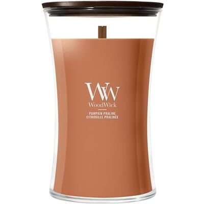 WoodWick Geurkaars Grote zandloper Pumpkin Praline Perfecte cadeaus voor vrouwen WoodWick Geurkaars Grote zandloper Pumpkin Praline Perfecte cadeaus voor vrouwen