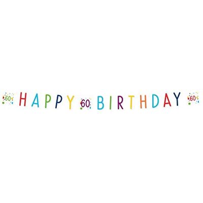 amscan 9906771 letterbanner "Confetti Party Happy 60th Birthday", 1,8 m amscan 9906771 letterbanner "Confetti Party Happy 60th Birthday", 1,8 m
