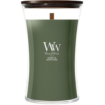 WoodWick Large Hourglass-geurkaars met knapperende lont Frasier Fir Tot wel 130 uur brandtijd WoodWick Large Hourglass-geurkaars met knapperende lont Frasier Fir Tot wel 130 uur brandtijd